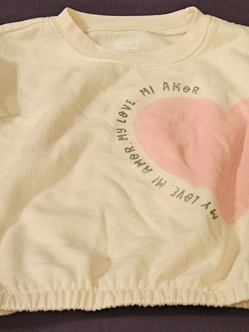 Girl's 4T Pale Pink Sweatshirt with Pink Heart - Carter's